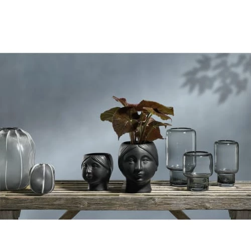 Villa Collection Vases Vase En Verre Gris 4 Villa Collection Vases Vase En Verre Gris – Image 2