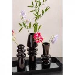 Vases Soldes -Vases Soldes vase en verre noir h20 5cm 1