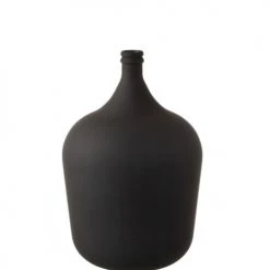 LANADECO Vases Vase En Verre Noir Mat H56cm