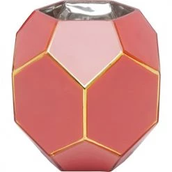 Kare Design Vases Vase En Verre Rose Et Doré H17