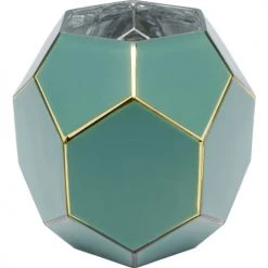Kare Design Vases Vase En Verre Vert Et Doré H22