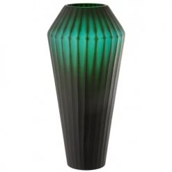 LANADECO Vases Vase En Verre Vert H43cm