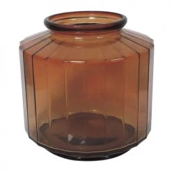 Maison Tilleul Vases Vase Façon Bonbonnière Facetté Marron