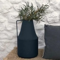 Passage Vernet Vases Vase Façon Pot à Lait En Métal Bleu -Vases Soldes vase facon pot a lait en metal bleu 4