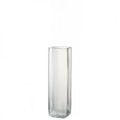 LANADECO Vases Vase Forme Bouteille En Verre Transparent H35cm