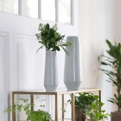 Maison Tilleul Vases Vase Fuselé En Céramique - GM Vert -Vases Soldes vase fusele en ceramique gm vert 3