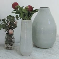 Maison Tilleul Vases Vase Fuselé En Céramique - PM Vert -Vases Soldes vase fusele en ceramique pm vert 4