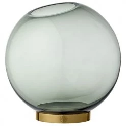 AYTM Vases Vase Globe Verre Et Laiton Large D21cm