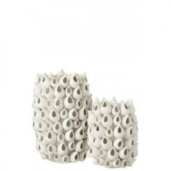 LANADECO Vases Vase Haut Céramique Blanc H44cm -Vases Soldes vase haut ceramique blanc h44cm 2