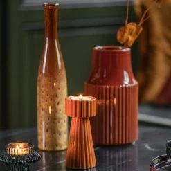 Maisons Du Monde Vases Vase Longue Vue En Grès Marron H31 -Vases Soldes vase longue vue en gres marron h31 1000 4 9 226903 3