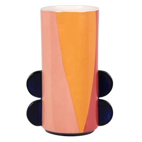 Vases Vase Marsha Maisons Du Monde X Sakina M’Sa En Faïence Rose, Bleue Et Corail H22 4 Vases Vase Marsha Maisons Du Monde X Sakina M’Sa En Faïence Rose, Bleue Et Corail H22 – Image 2