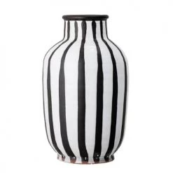 Bloomingville Vases Vase Nawel Terracotta Noir Et Blanc H44 Cm