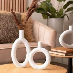 Present Time Vases Vase Oval High Résine Blanc -Vases Soldes vase oval high resine blanc 3