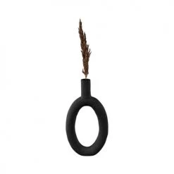 Present Time Vases Vase Oval High Résine Noir -Vases Soldes vase oval high resine noir 3