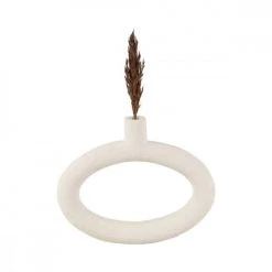 Present Time Vases Vase Oval Wide Résine Blanc -Vases Soldes vase oval wide resine blanc 3