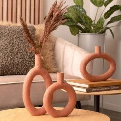 Present Time Vases Vase Oval Wide Résine Terracotta -Vases Soldes vase oval wide resine terracotta 4