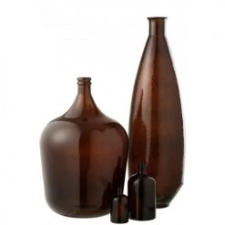 LANADECO Vases Vase Ovale Verre Marron H80cm -Vases Soldes vase ovale verre marron h80cm 1