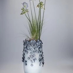 Kare Design Vases Vase Papillons Et Fleurs En Grès Bleu H50 -Vases Soldes vase papillons et fleurs en gres bleu h50 4