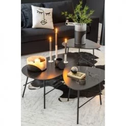 LANADECO Vases Vase Plat Verre Noir/transparent -Vases Soldes vase plat verre noir transparent 4