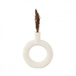 Present Time Vases Vase Ring Rond Résine Blanc -Vases Soldes vase ring rond resine blanc 3