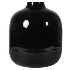Zago Vases Vase Rond En Fer émaillé Noir H37cm