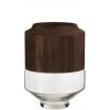 LANADECO Vases Vase Rond Haut Bois/verre Marron Foncé H31cm -Vases Soldes vase rond haut bois verre marron fonce h31cm