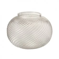 LANADECO Vases Vase Rond Rayures Relief Verre Transparent D20,5cm