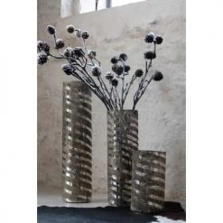 LANADECO Vases Vase Rond Verre Argent H46cm -Vases Soldes vase rond verre argent h46cm 2