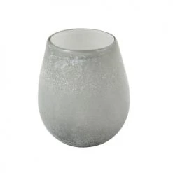 LANADECO Vases Vase Rond Verre Gris H15cm