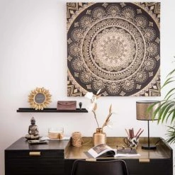 Maisons Du Monde Vases Vase Strié En Grès Doré H16 -Vases Soldes vase strie en gres dore h16 1000 1 37 184332 2