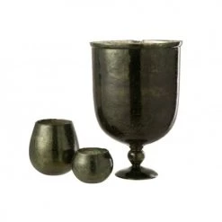 LANADECO Vases Vase Sur Pied Rond Verre Vert H45cm -Vases Soldes vase sur pied rond verre vert h45cm 3