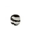 LANADECO Vases Vase Verre Blanc/noir H21cm -Vases Soldes vase verre blanc noir h21cm