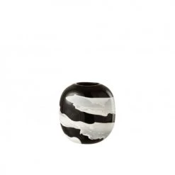 LANADECO Vases Vase Verre Blanc/noir H21cm
