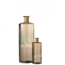 LANADECO Vases Vase Verre Marron Clair H75cm -Vases Soldes vase verre marron clair h75cm 2