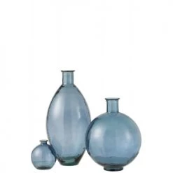 LANADECO Vases Vase Verre Mat Bleu H59cm -Vases Soldes vase verre mat bleu h59cm 1