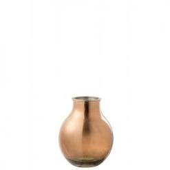 LANADECO Vases Vase Verre Métallique Marron H36cm