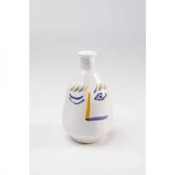 Kare Design Vases Vase Visage En Grès Blanc, Bleu Et Jaune H23 -Vases Soldes vase visage en gres blanc bleu et jaune h23 2