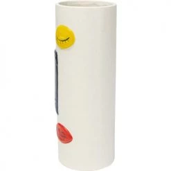 Kare Design Vases Vase Visage En Grès Blanc, Bleu, Jaune Et Rouge H33 -Vases Soldes vase visage en gres blanc bleu jaune et rouge h33 3