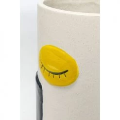 Kare Design Vases Vase Visage En Grès Blanc, Bleu, Jaune Et Rouge H33 -Vases Soldes vase visage en gres blanc bleu jaune et rouge h33 4